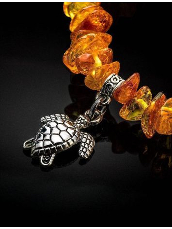 Cognac Amber Designer Bracelet With Charms, image , picture 2