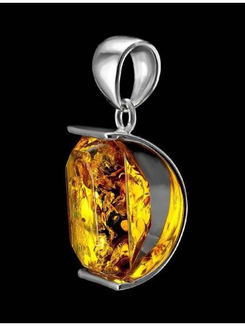 Geometric Amber Pendant In Sterling Silver The Saturn, image , picture 3