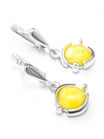 Drop Amber Earrings In Sterling Silver The Sphere, image , picture 3