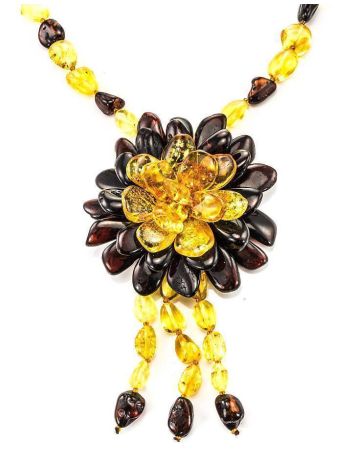 Amber Floral Necklace With Dangles The Anemone, image , picture 2