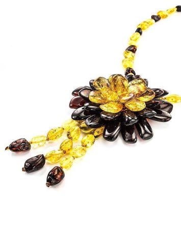 Amber Floral Necklace With Dangles The Anemone, image , picture 4