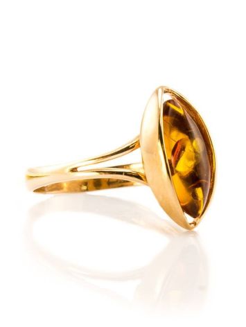 Leaf Cut Amber Ring In Gold The Sophia, Ring Size: 9 / 19, image 