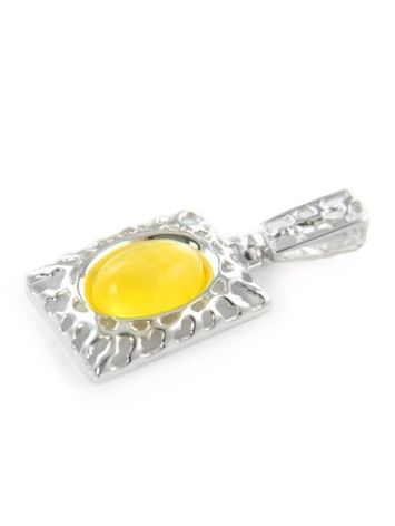 Square Amber Pendant In Sterling Silver The Venus, image , picture 3