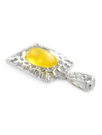 Square Amber Pendant In Sterling Silver The Venus, image , picture 4