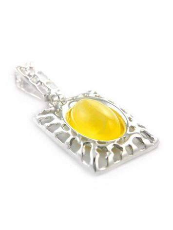Square Amber Pendant In Sterling Silver The Venus, image , picture 2