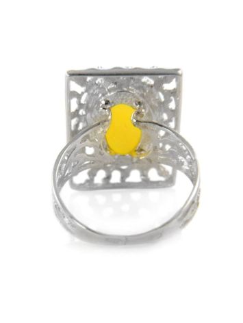 Geometric Amber Ring In Sterling Silver The Venus, Ring Size: 7 / 17.5, image , picture 5