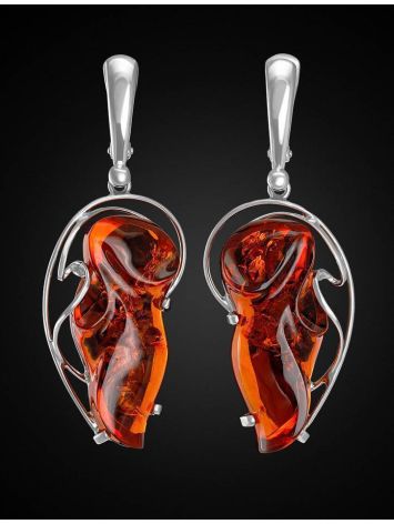 Drop Amber Earrings In Sterling Silver The Rialto, image , picture 3