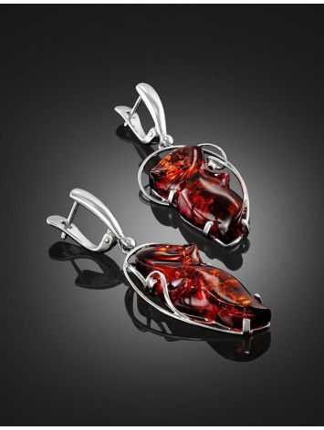 Drop Amber Earrings In Sterling Silver The Rialto, image , picture 2
