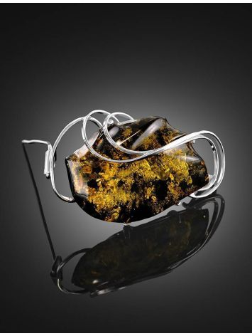 Handcrafted Amber Pendant-Brooch In Sterling Silver The Rialto, image , picture 2
