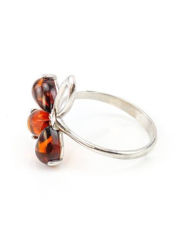 Refined Amber Ring In Sterling Silver The Dandelion, Ring Size: 6 / 16.5, image , picture 4