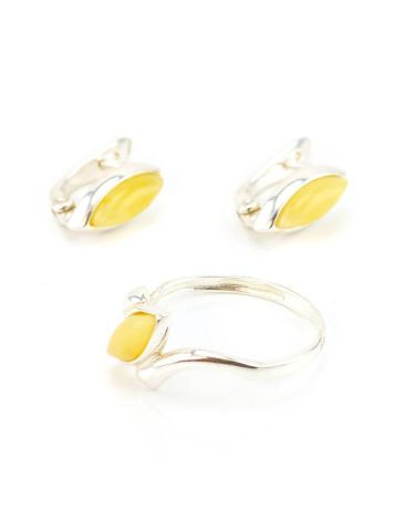 Sterling Silver Ring With Honey Amber The Amaranth, Ring Size: 6 / 16.5, image , picture 4