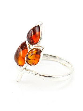 Floral Amber Ring In Sterling Silver The Verbena, Ring Size: 11.5 / 21, image , picture 4