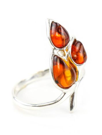 Floral Amber Ring In Sterling Silver The Verbena, Ring Size: 11.5 / 21, image , picture 5