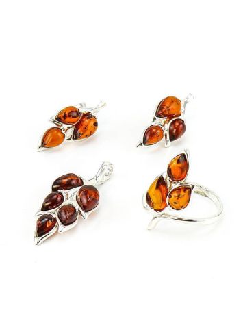 Floral Amber Ring In Sterling Silver The Verbena, Ring Size: 11.5 / 21, image , picture 6