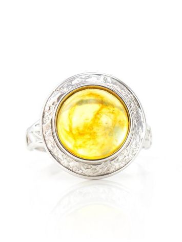 Round Cut Amber Ring In Sterling Silver The Hermitage, Ring Size: 8.5 / 18.5, image , picture 2