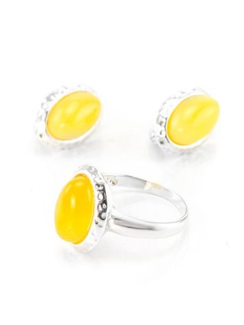 Honey Amber Ring In Sterling Silver The Hermitage, Ring Size: 12 / 21.5, image , picture 5