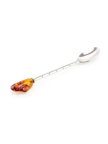 Cognac Amber Spoon In Sterling Silver, image , picture 3