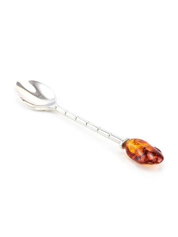 Cognac Amber Spoon In Sterling Silver, image , picture 4