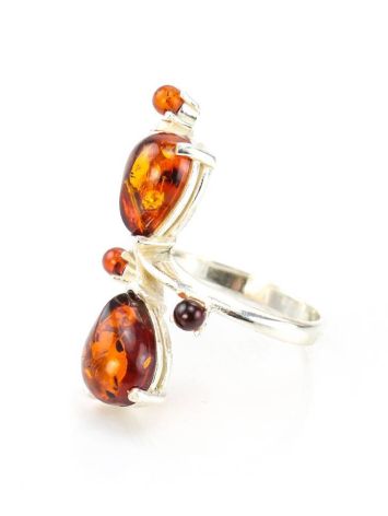 Cognac Amber Ring In Sterling Silver The Symphony, Ring Size: 5.5 / 16, image , picture 3