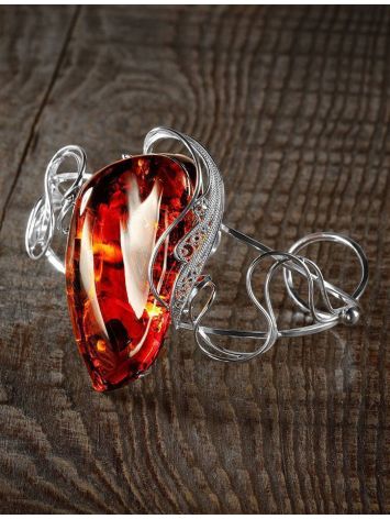 Wonderful Handcrafted Amber Bracelet In Sterling Silver The Dew, image , picture 3