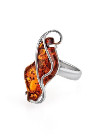 One Size Amber Ring In Sterling Silver The Rialto, Ring Size: Adjustable, image , picture 3