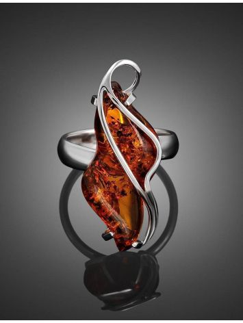 One Size Amber Ring In Sterling Silver The Rialto, Ring Size: Adjustable, image , picture 2