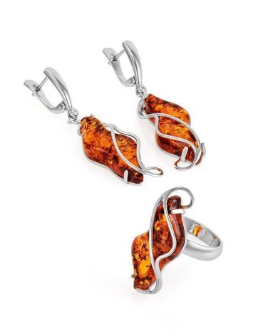 One Size Amber Ring In Sterling Silver The Rialto, Ring Size: Adjustable, image , picture 4