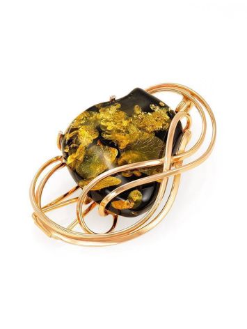 Handcrafted Amber Brooch In Gold Plated Silver The  Rialto, image , picture 4