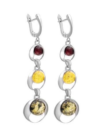 Multicolor Amber Earrings In Sterling Silver The Orion, image , picture 3