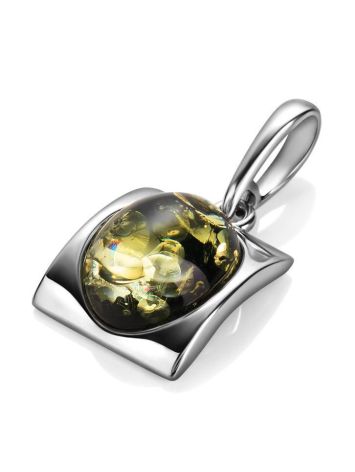 Green Amber Pendant In Sterling Silver The Saturn, image , picture 3