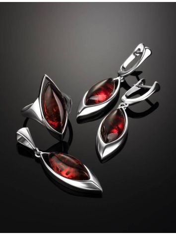 Chic Silver Pendant With Cognac Amber The Taurus, image , picture 6
