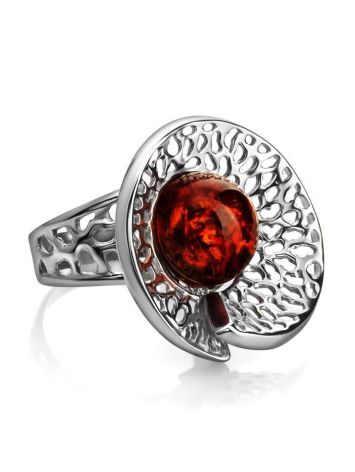 Dazzling Adjustable Amber Ring In Sterling Silver The Venus, Ring Size: Adjustable, image , picture 4