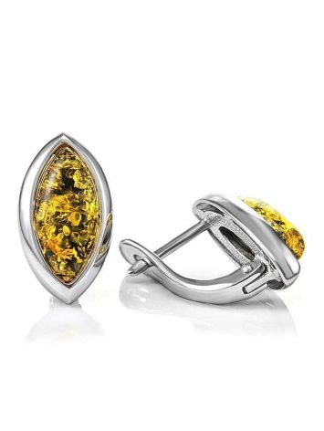 Sterling Silver Earrings With Green Amber The Amaranth, image , picture 3