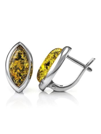 Sterling Silver Earrings With Green Amber The Amaranth, image , picture 4