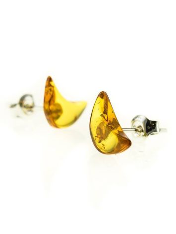 Cognac Amber Stud Earrings The Acapulco, image , picture 3