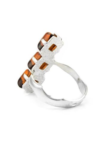 Sterling Silver Ring With Cognac Amber The Puzzle, Ring Size: 5.5 / 16, image , picture 5