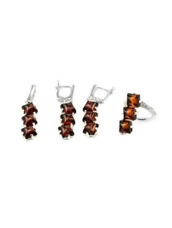 Sterling Silver Ring With Cognac Amber The Puzzle, Ring Size: 5.5 / 16, image , picture 6