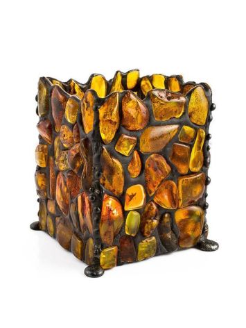 Handcrafted Lemon Amber Candleholder, image , picture 4