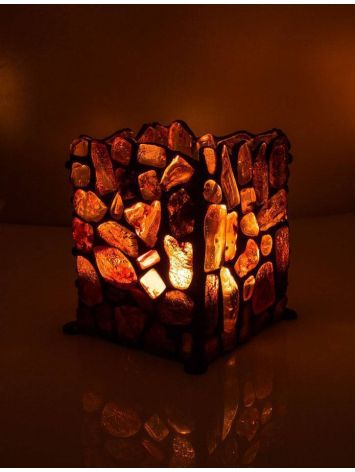 Handcrafted Lemon Amber Candleholder, image , picture 2