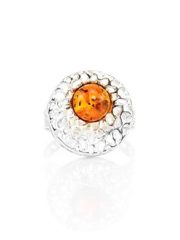 Opulent Silver Ring With Cognac Amber The Venus, Ring Size: 10 / 20, image , picture 4