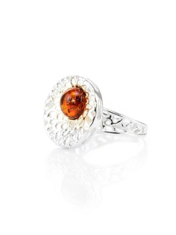 Opulent Silver Ring With Cognac Amber The Venus, Ring Size: 10 / 20, image , picture 5