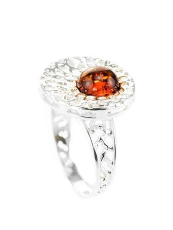 Opulent Silver Ring With Cognac Amber The Venus, Ring Size: 10 / 20, image , picture 3