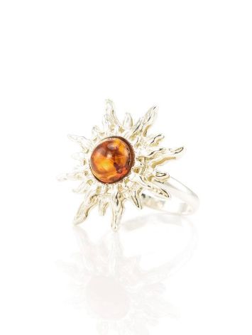 Sterling Silver Ring With Cognac Amber The Helios, Ring Size: 9.5 / 19.5, image , picture 4