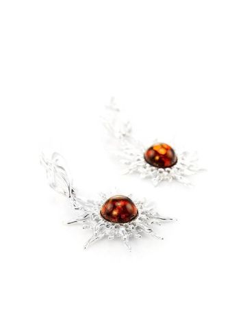 Drop Amber Earrings In Sterling Silver The Helios, image , picture 5