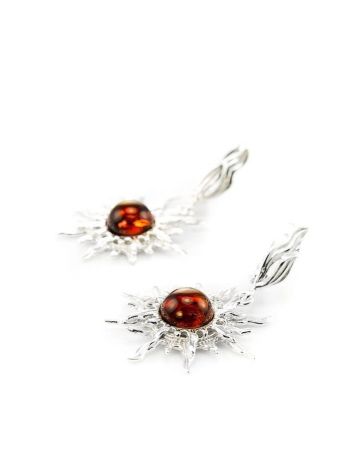 Drop Amber Earrings In Sterling Silver The Helios, image , picture 6