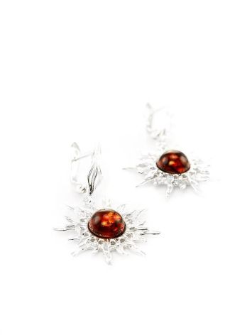 Drop Amber Earrings In Sterling Silver The Helios, image , picture 7