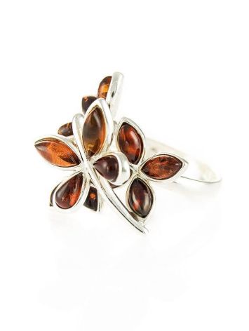 Bold Silver Ring With Cognac Amber The Verbena, Ring Size: 9 / 19, image , picture 4