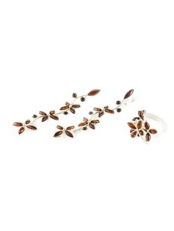 Bold Silver Ring With Cognac Amber The Verbena, Ring Size: 8.5 / 18.5, image , picture 5