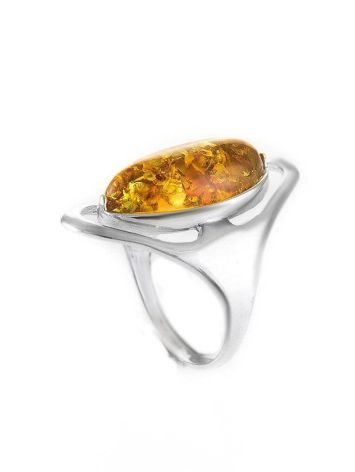 Bold Silver Ring With Lemon Amber The Sonnet, Ring Size: 7 / 17.5, image , picture 4
