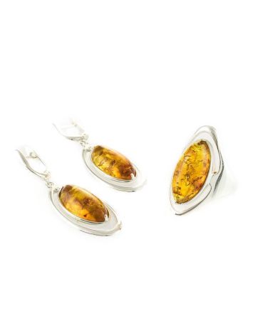 Bold Silver Ring With Lemon Amber The Sonnet, Ring Size: 8.5 / 18.5, image , picture 6